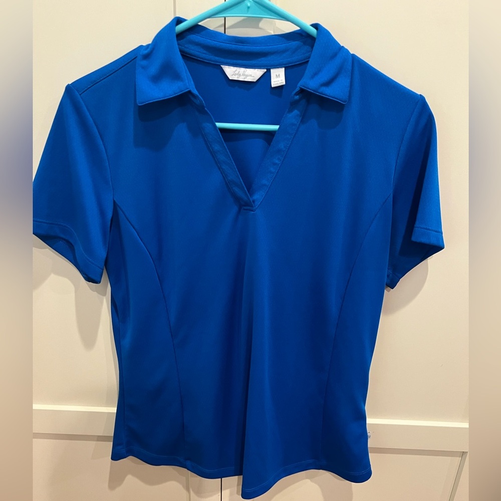 Women’s Lady Hagen Blue Short Sleeve Golf Shirt